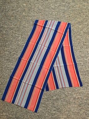 Anthropologie "Glorious" Striped Oblong Silk Scarf